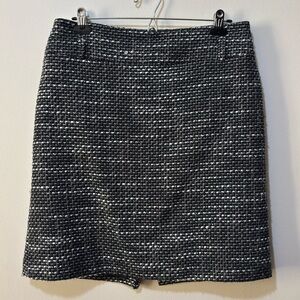 Black & White Tweed A-Line Skirt